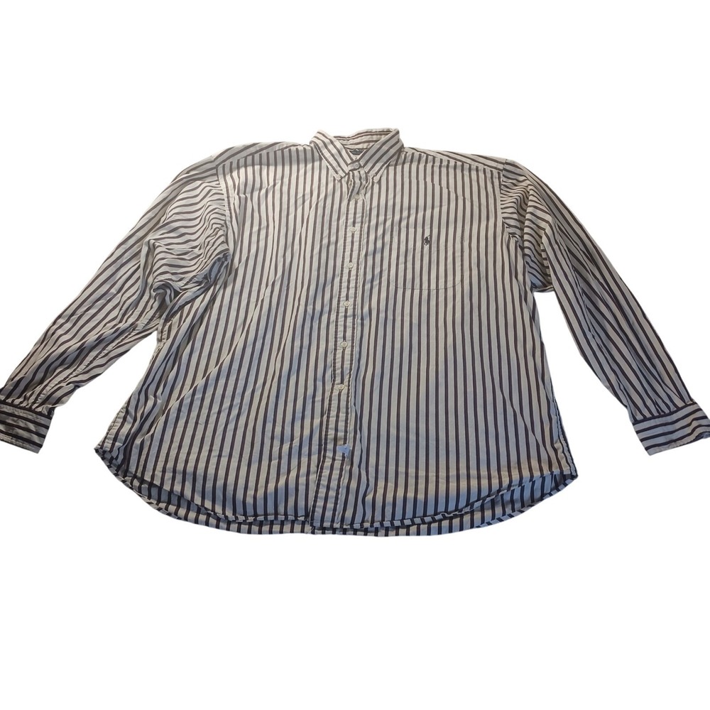 Ralph Lauren Button Down Shirt Mens XXL Big & Tall Striped Preppy Old Money 1560